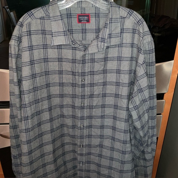 UNTUCKit Other - UNTUCKit Shirt Mens 3XL Grey & Blue Flannel Button Up Long Sleeve Casual Hiking